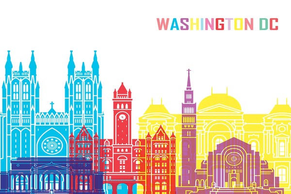 Washington, D.C. Skylines: Washington Dc II Skyline Pop by Paul Rommer