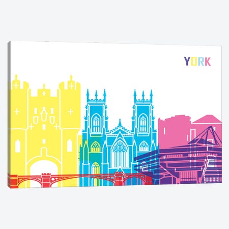 York Skyline Pop Canvas Print #PUR2564} by Paul Rommer Canvas Wall Art