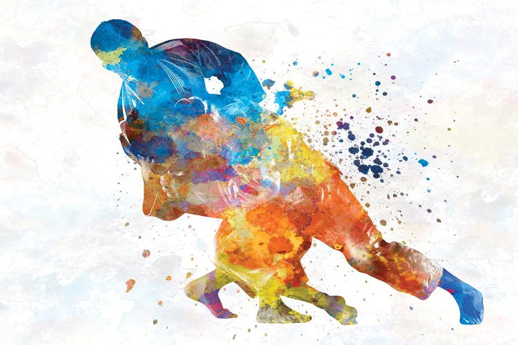 Judo Martial Art In Watercolor by Paul Rommer wall art