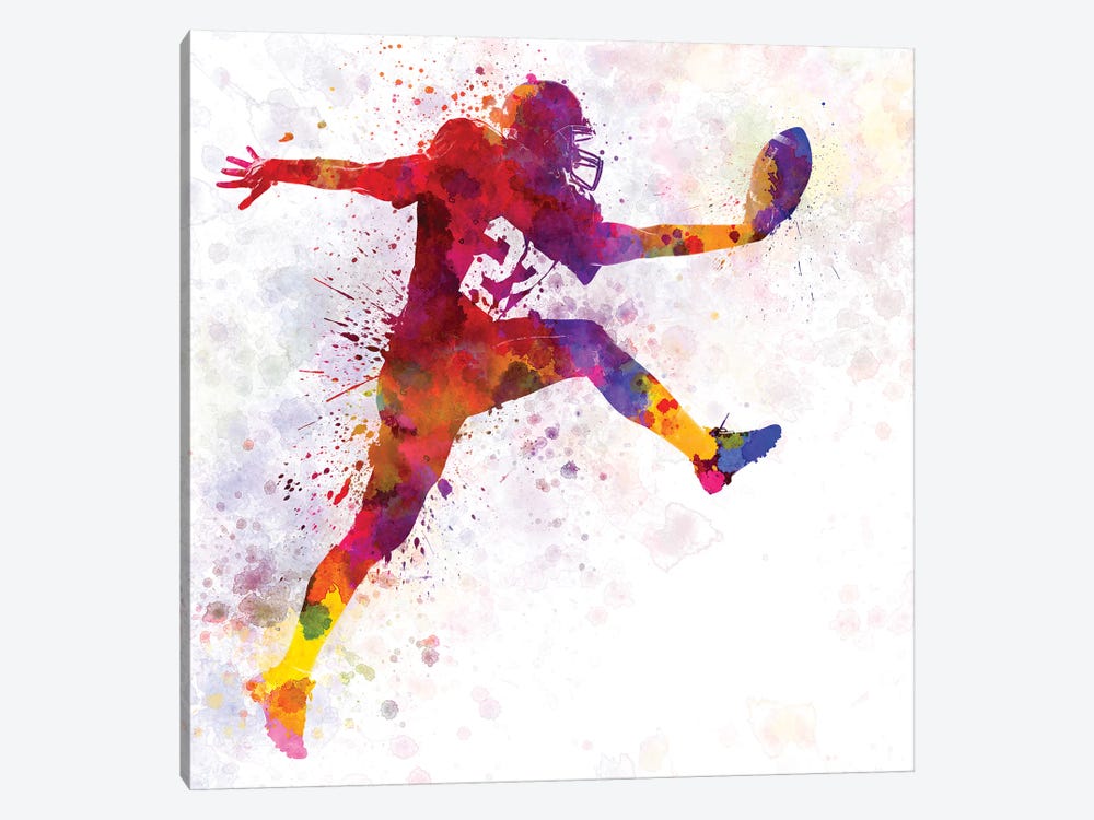 American Football Player Scoring Touchdown I by Paul Rommer 1-piece Canvas Art Print
