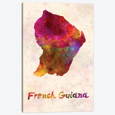 French Guiana In Watercolor Canvas Print #PUR262} by Paul Rommer Canvas Artwork