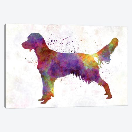 French Spaniel In Watercolor Canvas Print #PUR264} by Paul Rommer Canvas Art Print