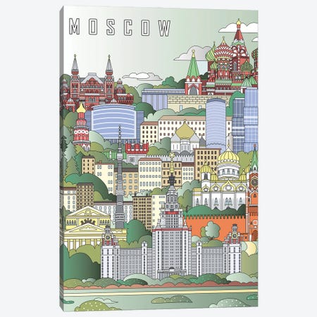 Moscow City Poster Canvas Print #PUR2687} by Paul Rommer Art Print