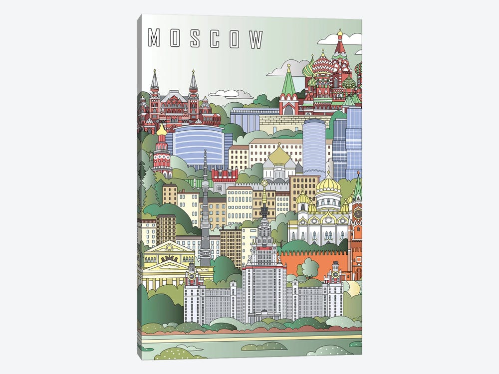 Moscow City Poster by Paul Rommer 1-piece Art Print