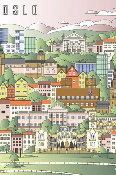 Oslo: Oslo City Poster by Paul Rommer