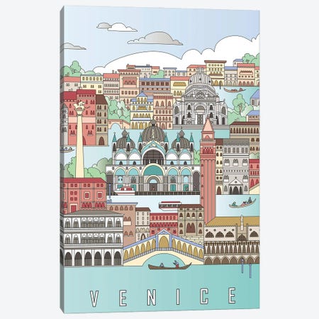 Venice City Poster Canvas Print #PUR2690} by Paul Rommer Canvas Print