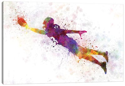 American Football Player Scoring Touchdown II Canvas Art Print - Kids Sports Art