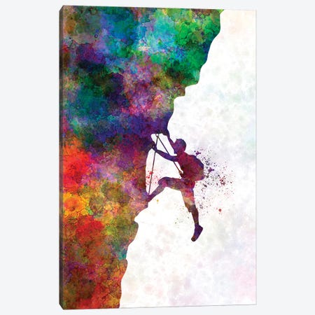 Climbing The Mountain In Watercolor Canvas Print #PUR2726} by Paul Rommer Canvas Wall Art