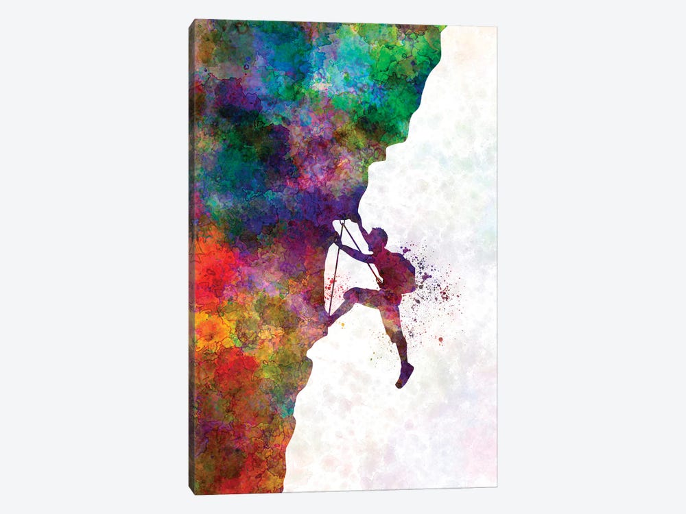 Climbing The Mountain In Watercolor by Paul Rommer 1-piece Canvas Print