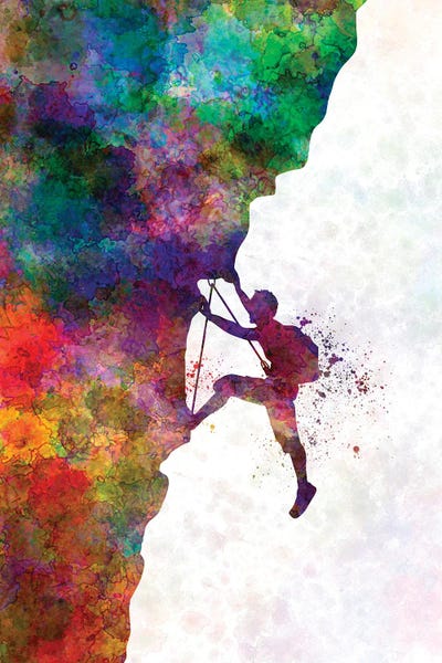 Paul Rommer: Climbing The Mountain In Watercolor by Paul Rommer