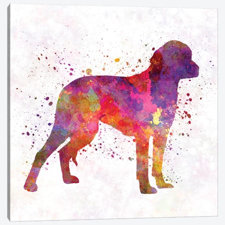 German Hound In Watercolor Canvas Print #PUR276} by Paul Rommer Canvas Artwork