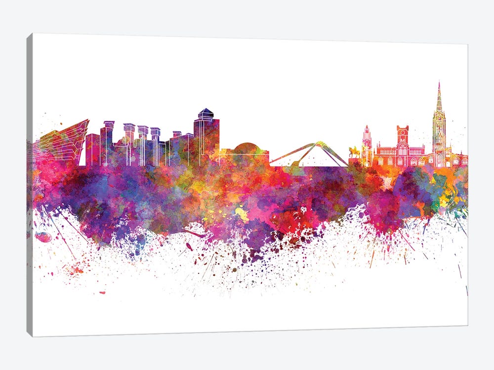Coventry Skyline In Watercolor by Paul Rommer 1-piece Art Print