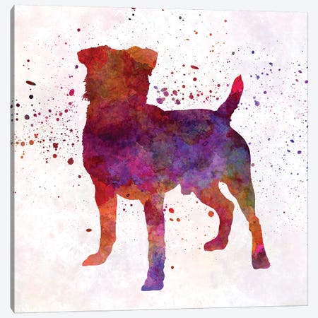 German Hunting Terrier In Watercolor Canvas Print #PUR277} by Paul Rommer Canvas Art