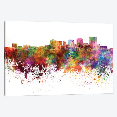 Dayton Skyline In Watercolor V-II Canvas Print #PUR2785} by Paul Rommer Canvas Wall Art