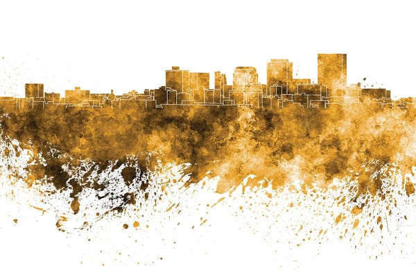 Dayton: Dayton Skyline In Yellow by Paul Rommer