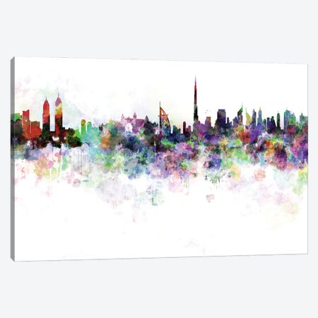 Dubai Skyline In Watercolor V-III Canvas Print #PUR2797} by Paul Rommer Canvas Print