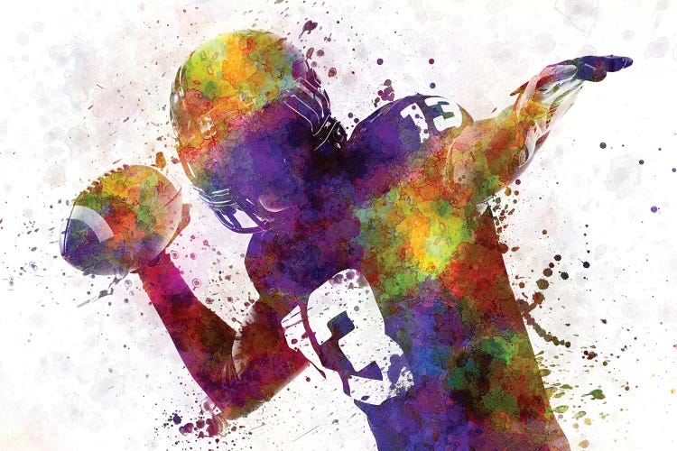 American Football Player Quarterback Passing by Paul Rommer wall art