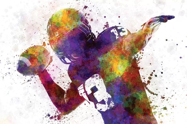 Paul Rommer: American Football Player Quarterback Passing by Paul Rommer