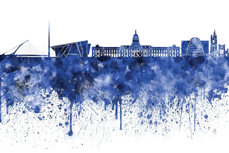 Dublin Skyline In Blue