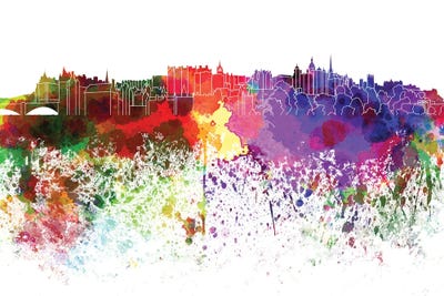 Edinburgh Skyline In Watercolor V-III by Paul Rommer canvas print