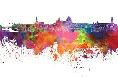 Florence Skyline In Watercolor V-II by Paul Rommer canvas print