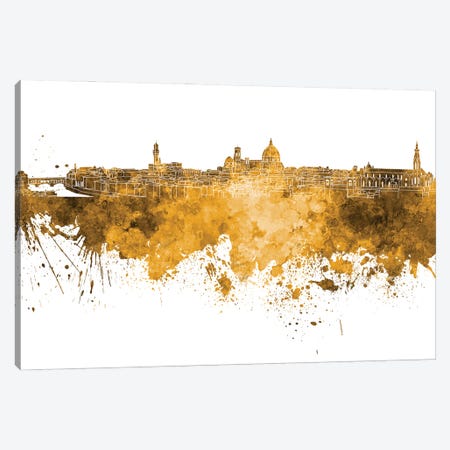 Florence Skyline In Yellow Canvas Print #PUR2828} by Paul Rommer Canvas Artwork