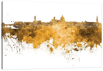 Florence Skyline In Yellow Canvas Art Print - Florence Art