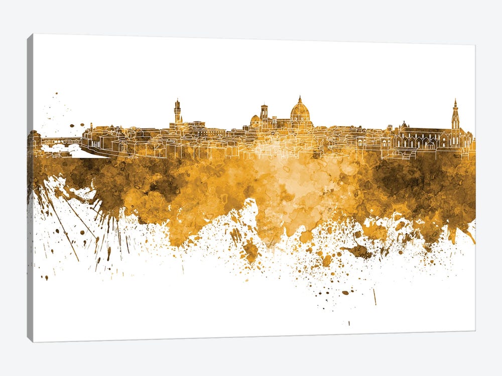 Florence Skyline In Yellow by Paul Rommer 1-piece Art Print