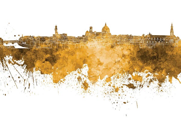 Florence: Florence Skyline In Yellow by Paul Rommer