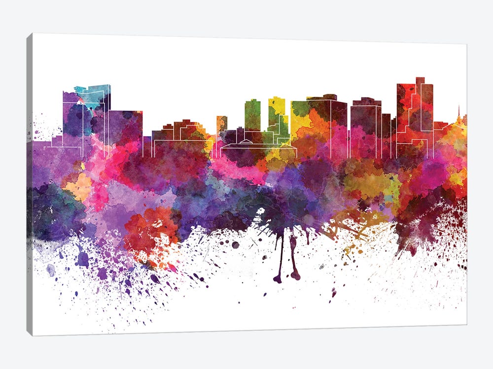 Fort Worth Skyline In Watercolor V-II by Paul Rommer 1-piece Art Print