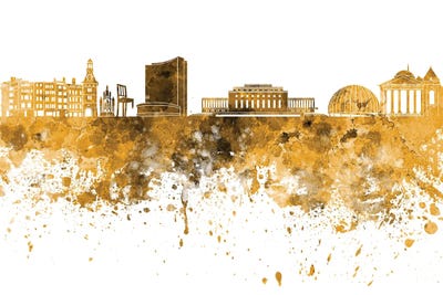 Geneva Skyline In Yellow by Paul Rommer canvas print