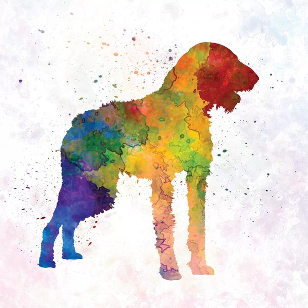 German Wirehaired Pointers: German Wirehaired Pointer In Watercolor by Paul Rommer