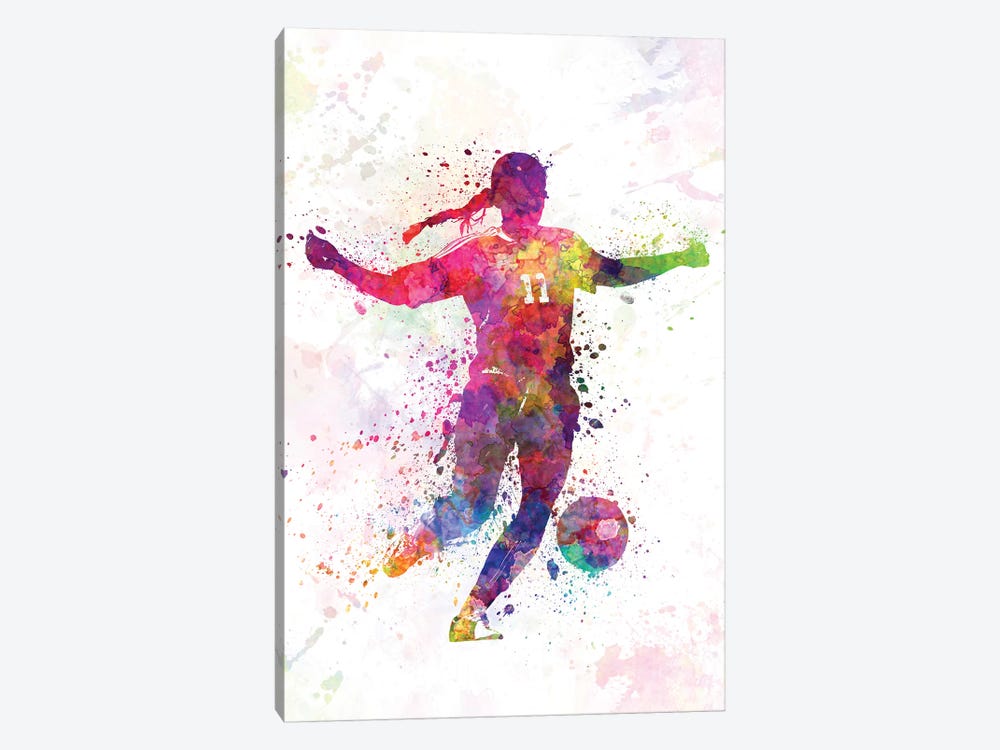 Girl Playing Soccer Silhouette I by Paul Rommer 1-piece Canvas Print