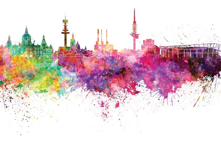 Hannover Skyline In Watercolor V-II