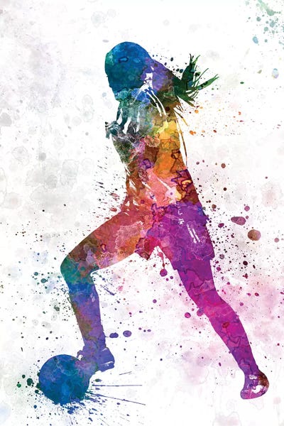 Paul Rommer: Girl Playing Soccer Silhouette II by Paul Rommer