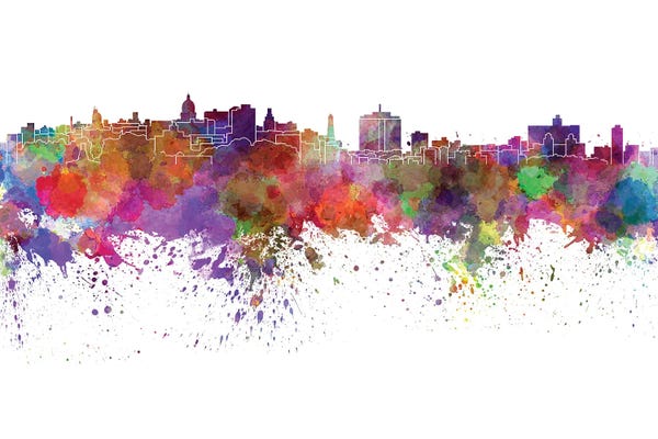 Cuba: Havana Skyline In Watercolor V-II by Paul Rommer