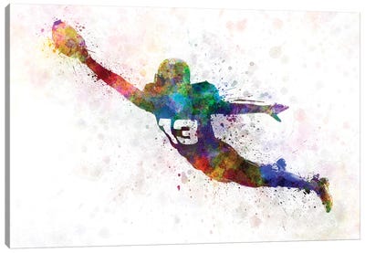 American Football Player Scoring Touchdown III Canvas Art Print - Kids' Space