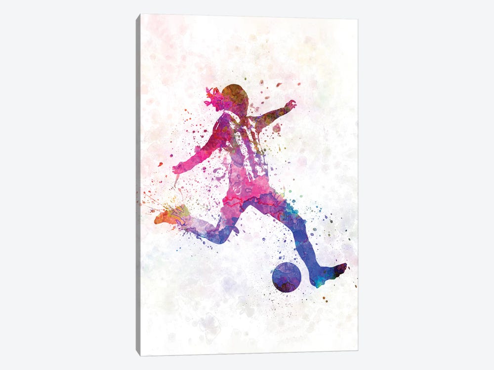 Girl Playing Soccer Silhouette IV by Paul Rommer 1-piece Art Print