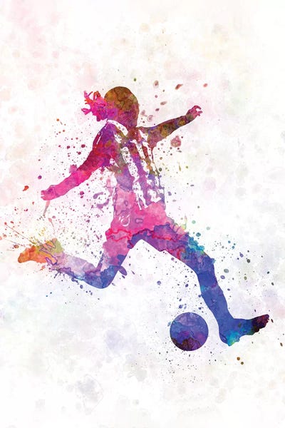 Paul Rommer: Girl Playing Soccer Silhouette IV by Paul Rommer