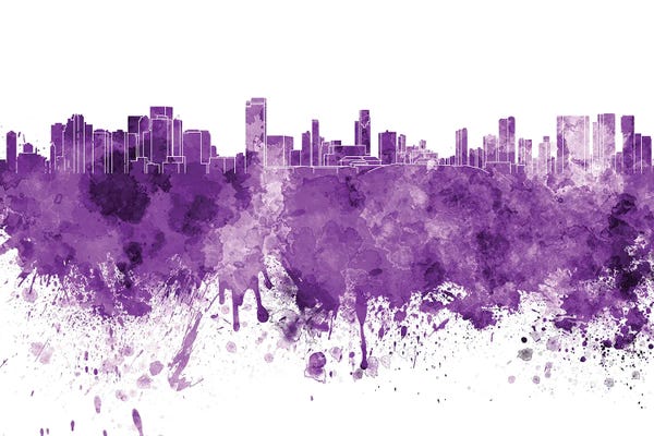 Honolulu: Honolulu Skyline In Lilac by Paul Rommer