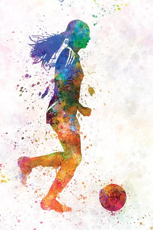 Girl Playing Soccer Silhouette V