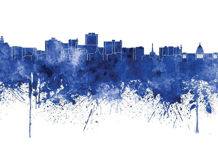 Jackson Skyline In Blue by Paul Rommer wall art