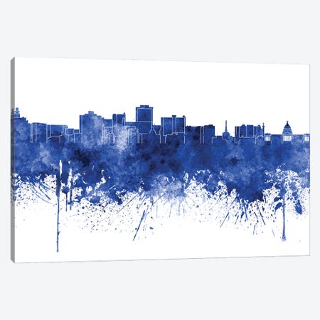 Jackson Skyline In Blue Canvas Print #PUR2926} by Paul Rommer Canvas Wall Art