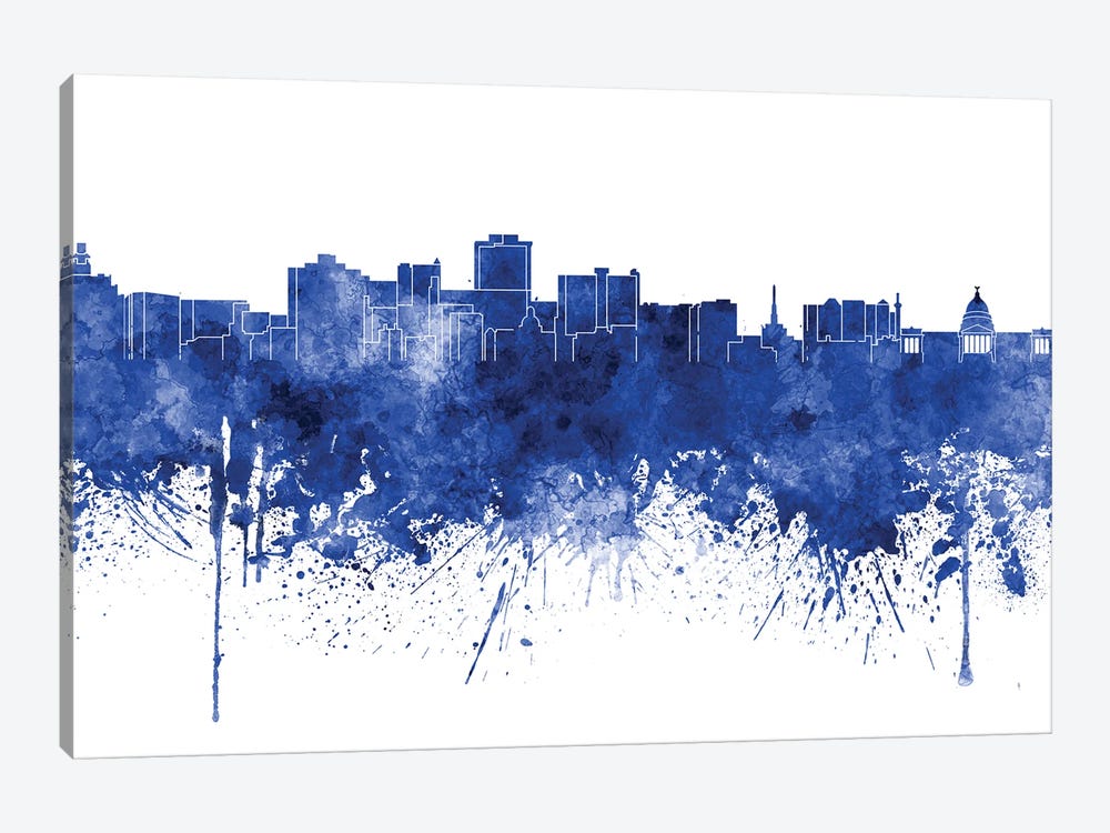Jackson Skyline In Blue by Paul Rommer 1-piece Canvas Artwork