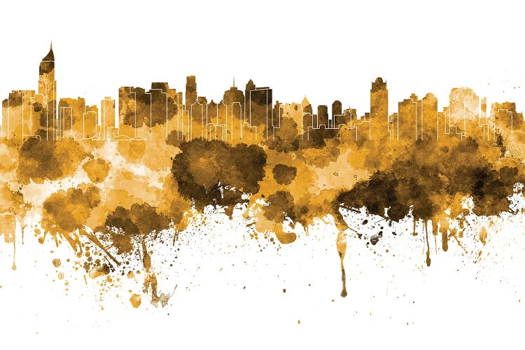 Jakarta Skyline In Yellow