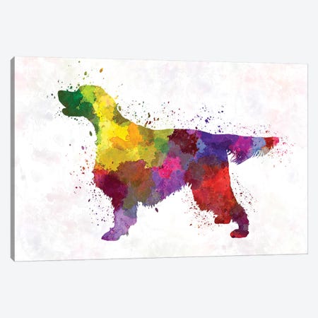 Gordon Setter In Watercolor Canvas Print #PUR296} by Paul Rommer Canvas Wall Art