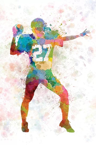 Paul Rommer: American Football Quarterback Throwing Football by Paul Rommer