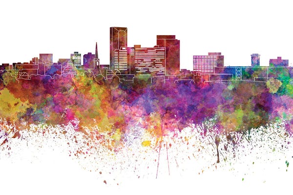 Lexington: Lexington Skyline In Watercolor by Paul Rommer