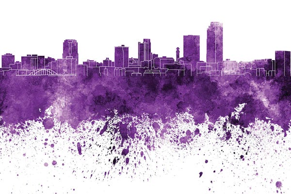 Arkansas: Little Rock Skyline In Lilac by Paul Rommer