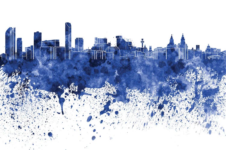 Liverpool Skyline In Blue